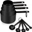 Set 9 Tazas y Cucharas Medidoras Acero Inox Negro