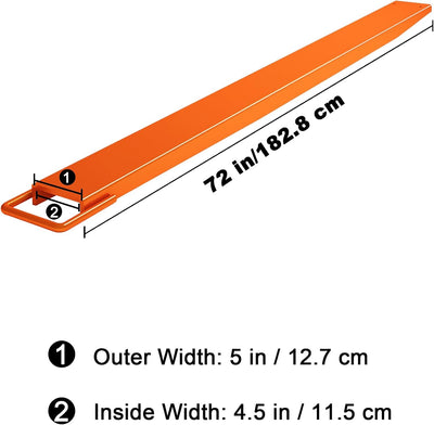 Extensión horquilla palet 4.5x72pulg acero resistente 1 par naranja