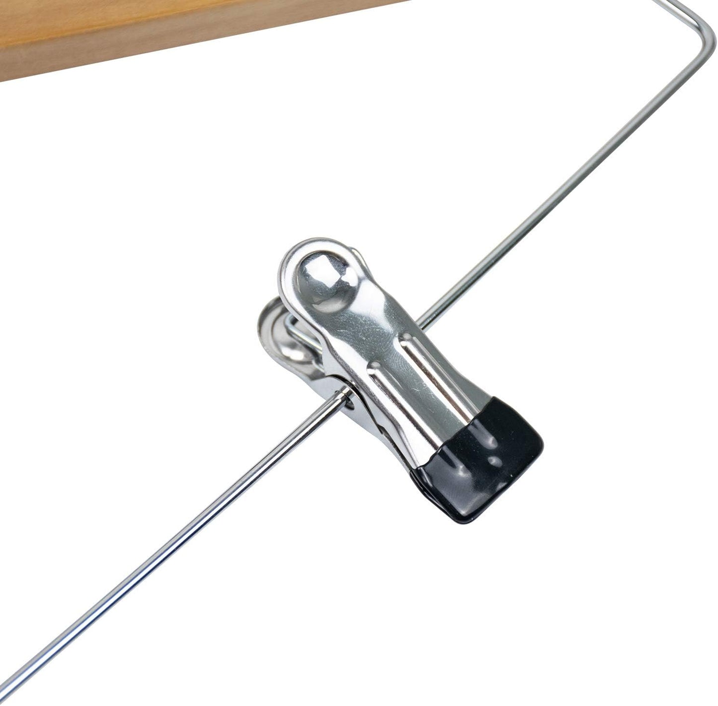 10 Ganchos Madera con Clips Acero para Faldas