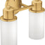 Accesorio baño doble con 2 luces vidrio esmerilado dorado