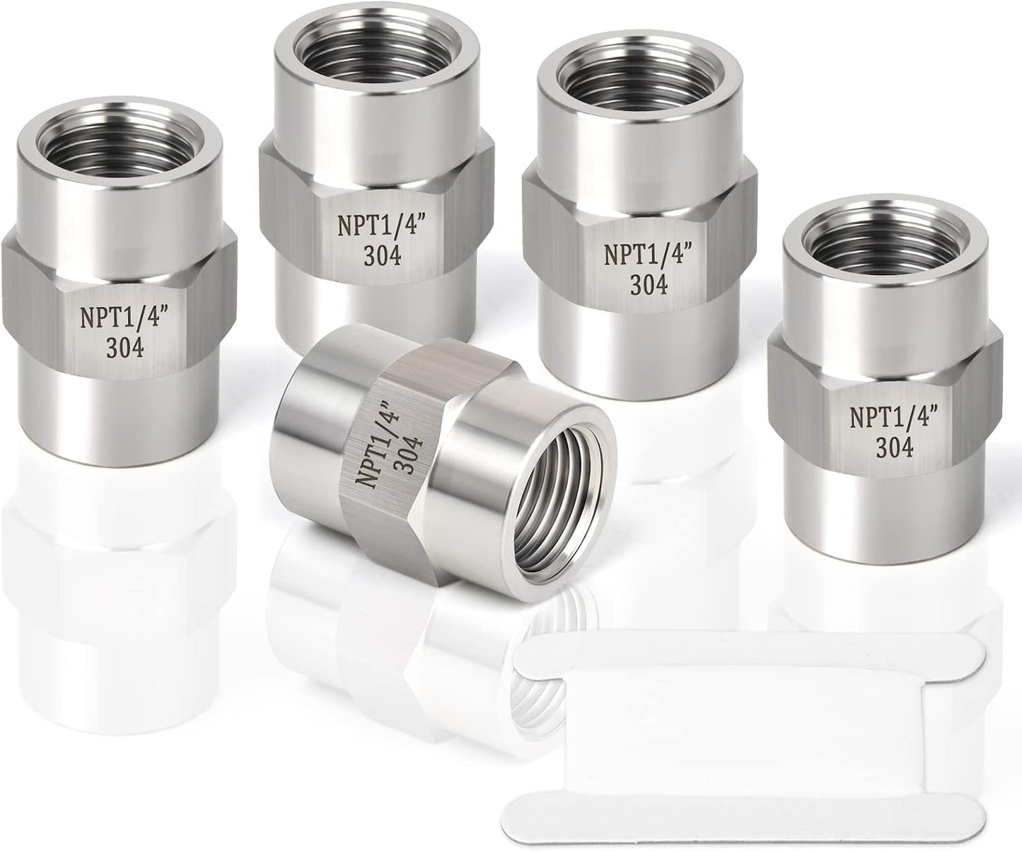 5 Pzas Acoplamiento Tubo Hembra 1/4pulg Acero Inox 304