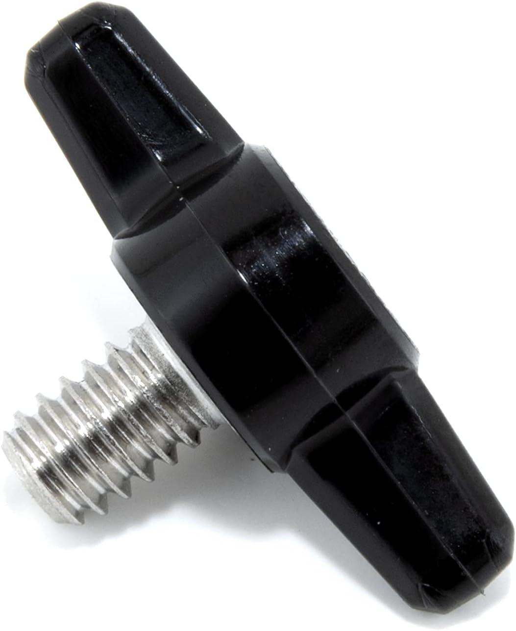 Tornillo acero inox 1/4-20 x 3/8 con perilla plástica T negra