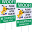 2 Letreros Doble Cara 8x12" Woof Limpia Después Perro