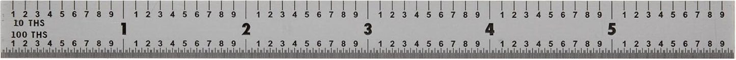 Regla acero inox 6 pulg 1/64" grosor cromado satinado