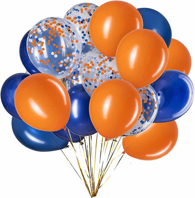 Globos azules y naranja 12pulg pack 50 para bodas y fiestas