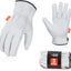 3 Pzas Guantes Piel Cabra Sin Forro Hombre Talla L Blanco