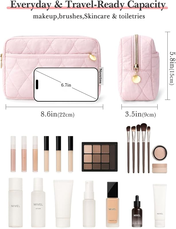 Bolsa maquillaje viaje acolchada para mujer organizadora
