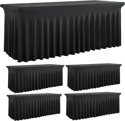 Set 4 manteles elastano negro ajustables 5ft