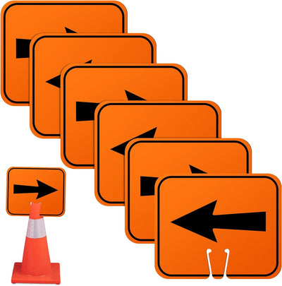 6 Letreros Naranja Flecha Tráfico Izquierda Derecha