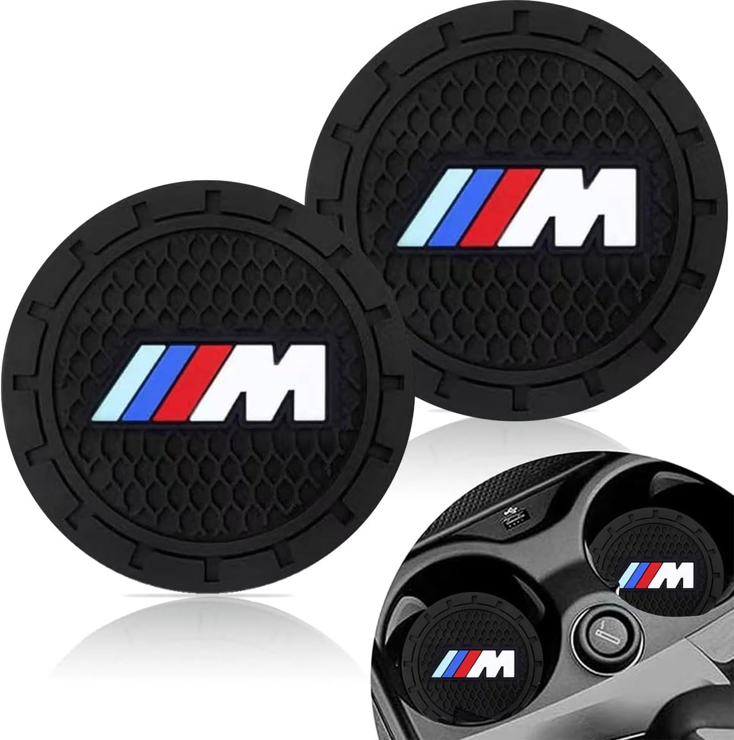 Portavasos BMW Serie M silicona antiderrap 2.75" pack 2