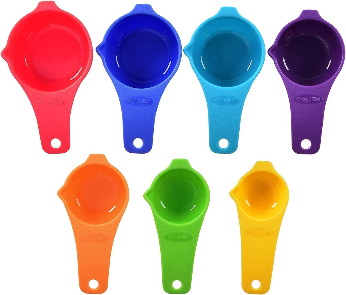 Set 7 Tazas Medidoras Varios Colores