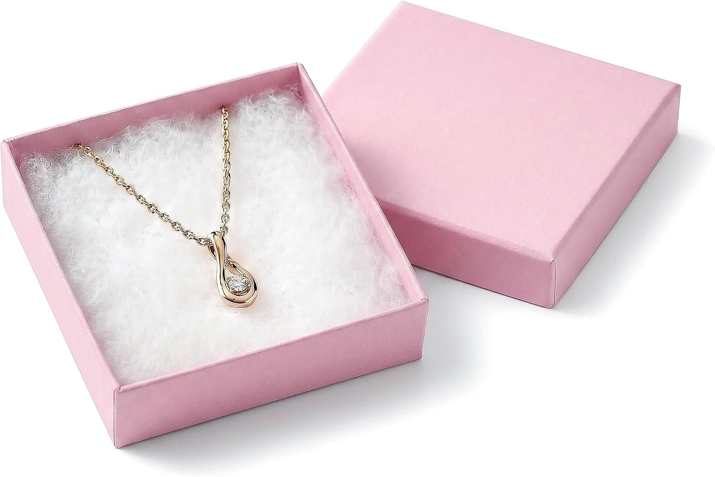 Set 100 cajas regalo cartón relleno algodón rosa pastel