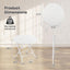 Mesa plegable redonda plástico patas acero color blanco