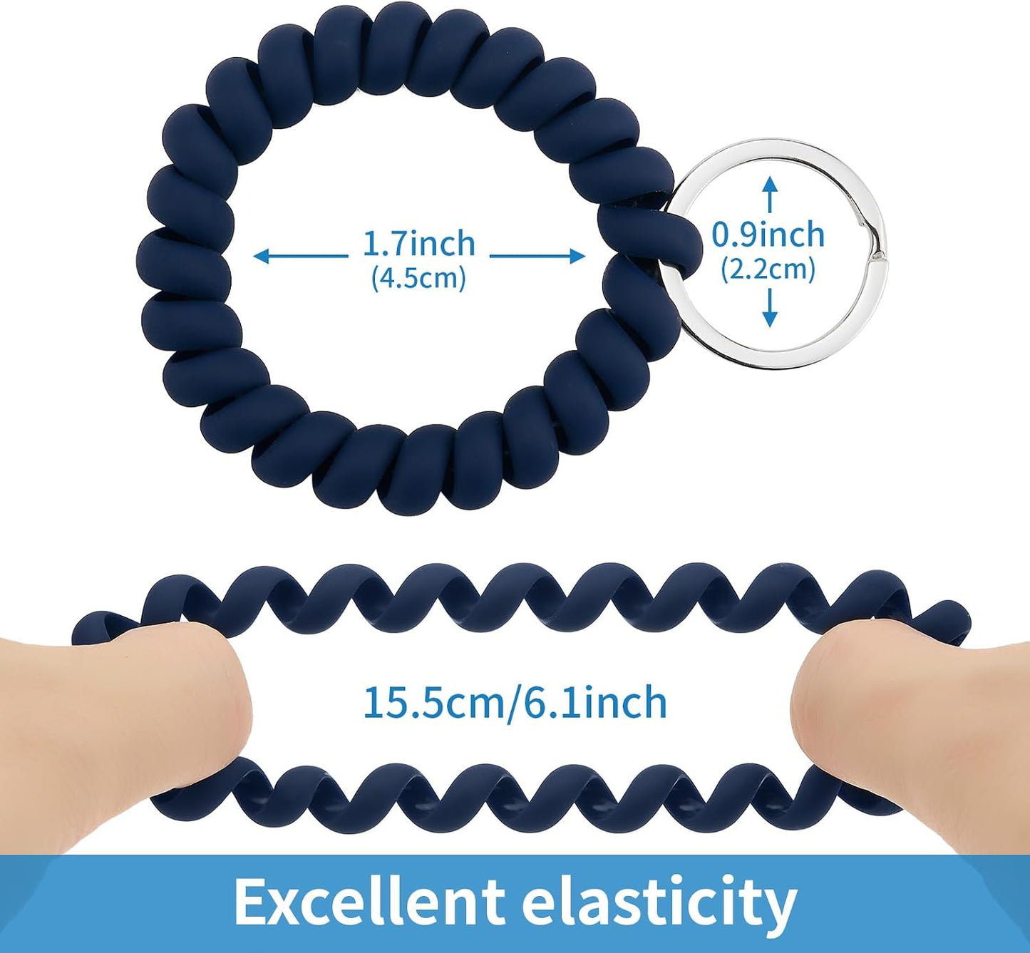 Llavero en espiral pulsera elástica para muñeca impermeable