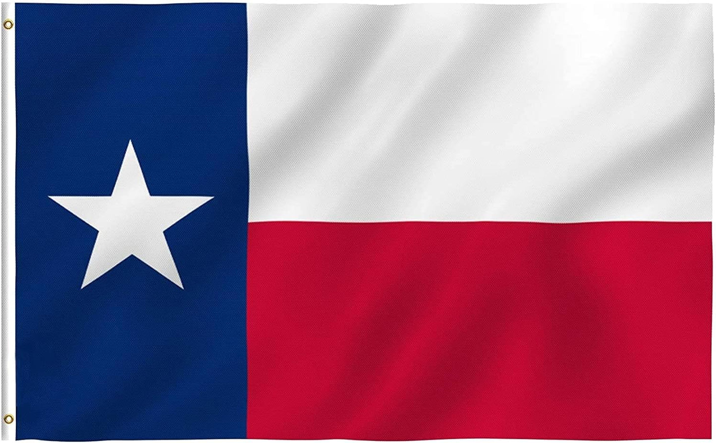 Bandera Texas 3x5ft 2 ojales latón poliéster rojo azul blanco