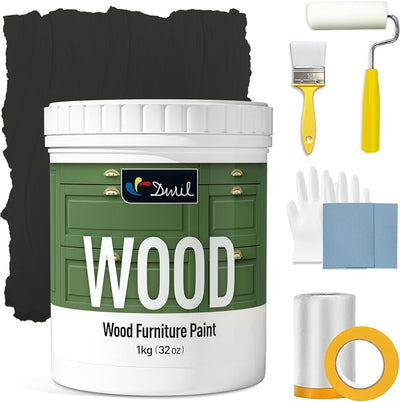 Pintura madera acabado mate 32oz para muebles negro