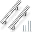 30 Tiradores Cajón 2.5pulg Cromados Barra T Acero Inox