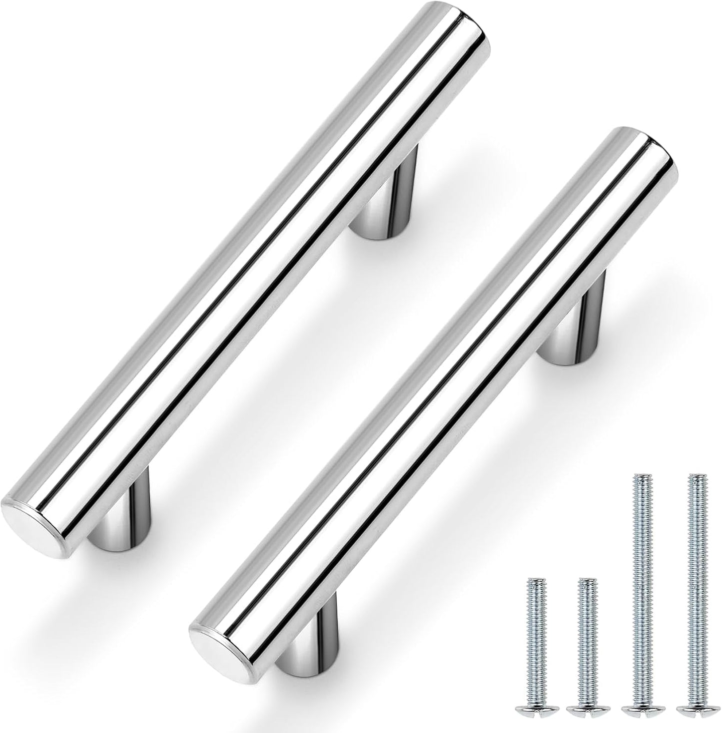 30 Tiradores Cajón 2.5pulg Cromados Barra T Acero Inox