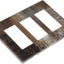 Placa interruptor decorativa 3 bandas marrón gris/blanco