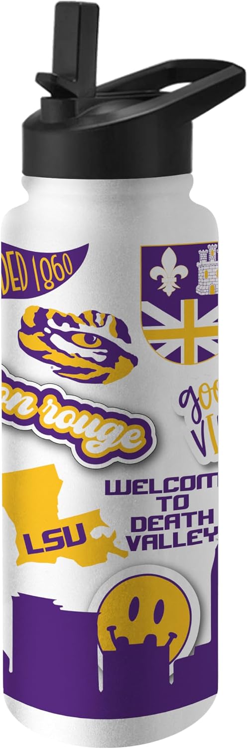 Botella agua Quencher 34oz doble pared tapa segura popote