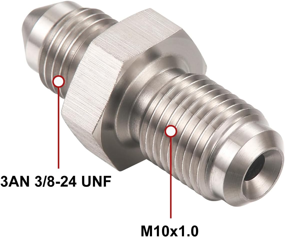Conector métrico M10x1.0 acero inox adaptador embrague freno