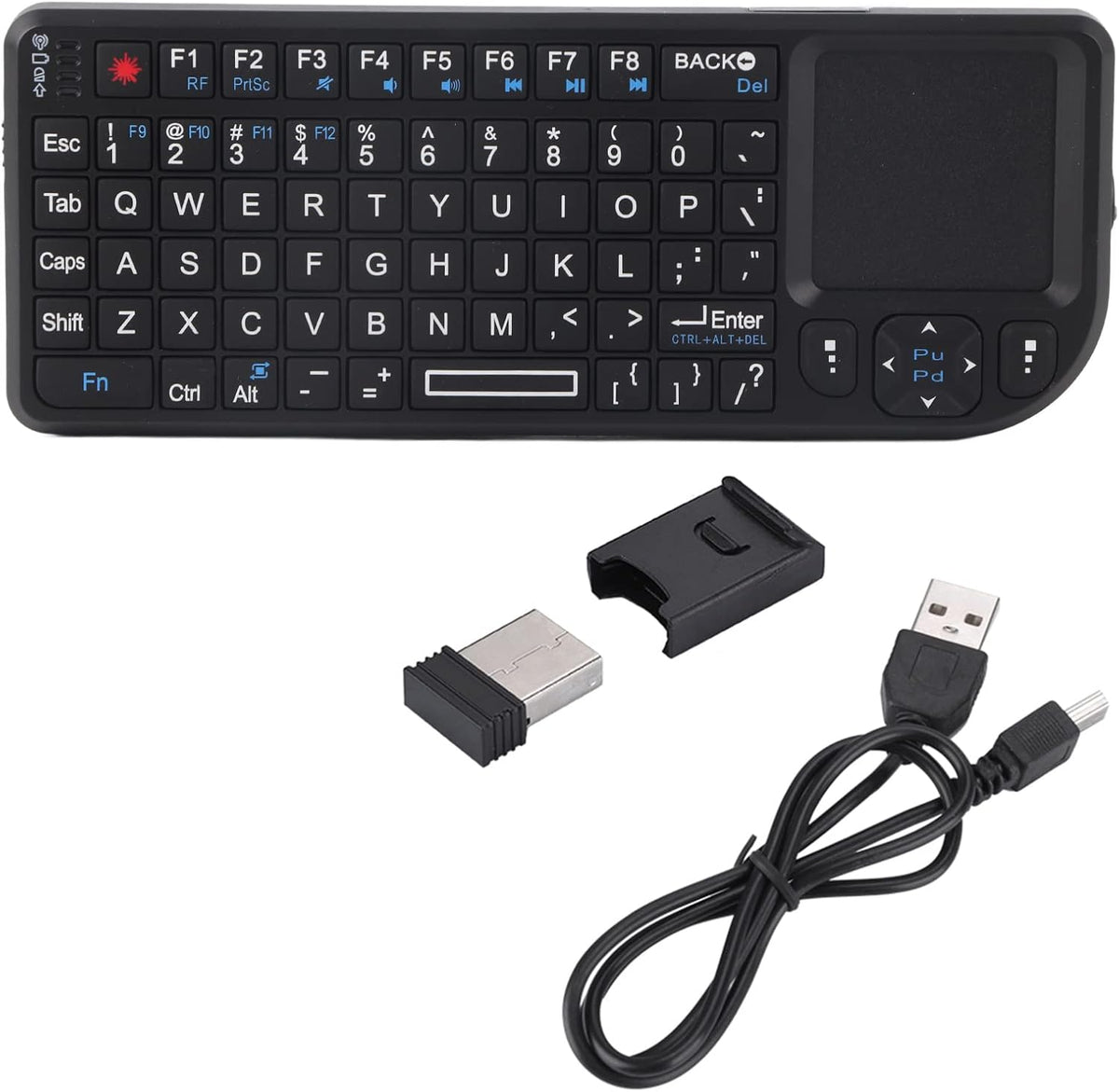 Teclado táctil USB recargable con trackpad y retroiluminado