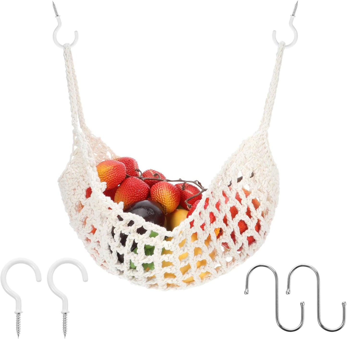 Hamaca colgante frutas macramé cocina soporte bohemio