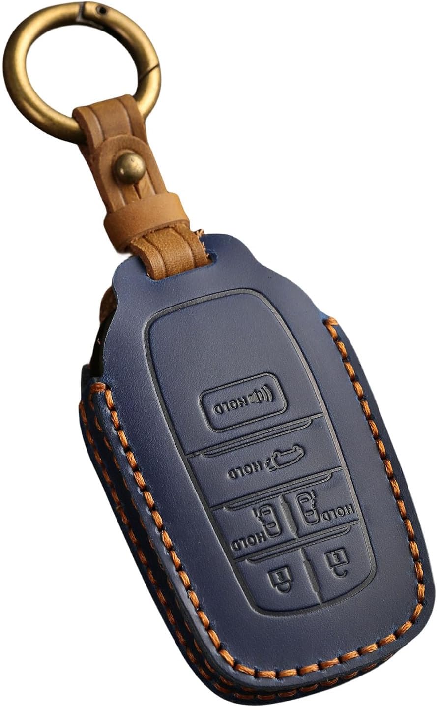 Funda cuero llavero 6 botones Toyota Sienna azul