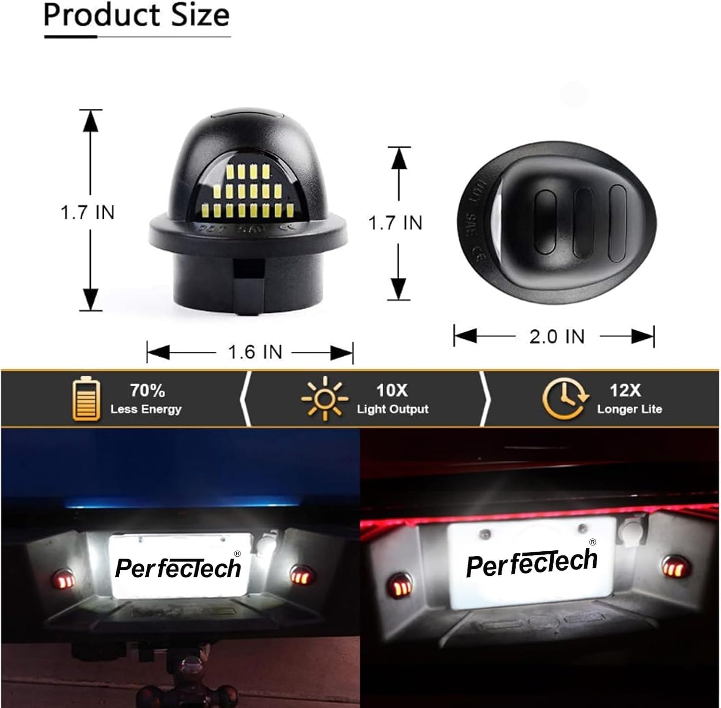 Luz LED matrícula tubo neón OLED rojo Ford F150 F250 F350