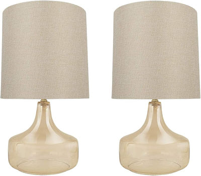 Lámpara mesa cristal 19" pantalla ámbar
