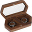 Caja madera anillos boda transparente para dos anillos