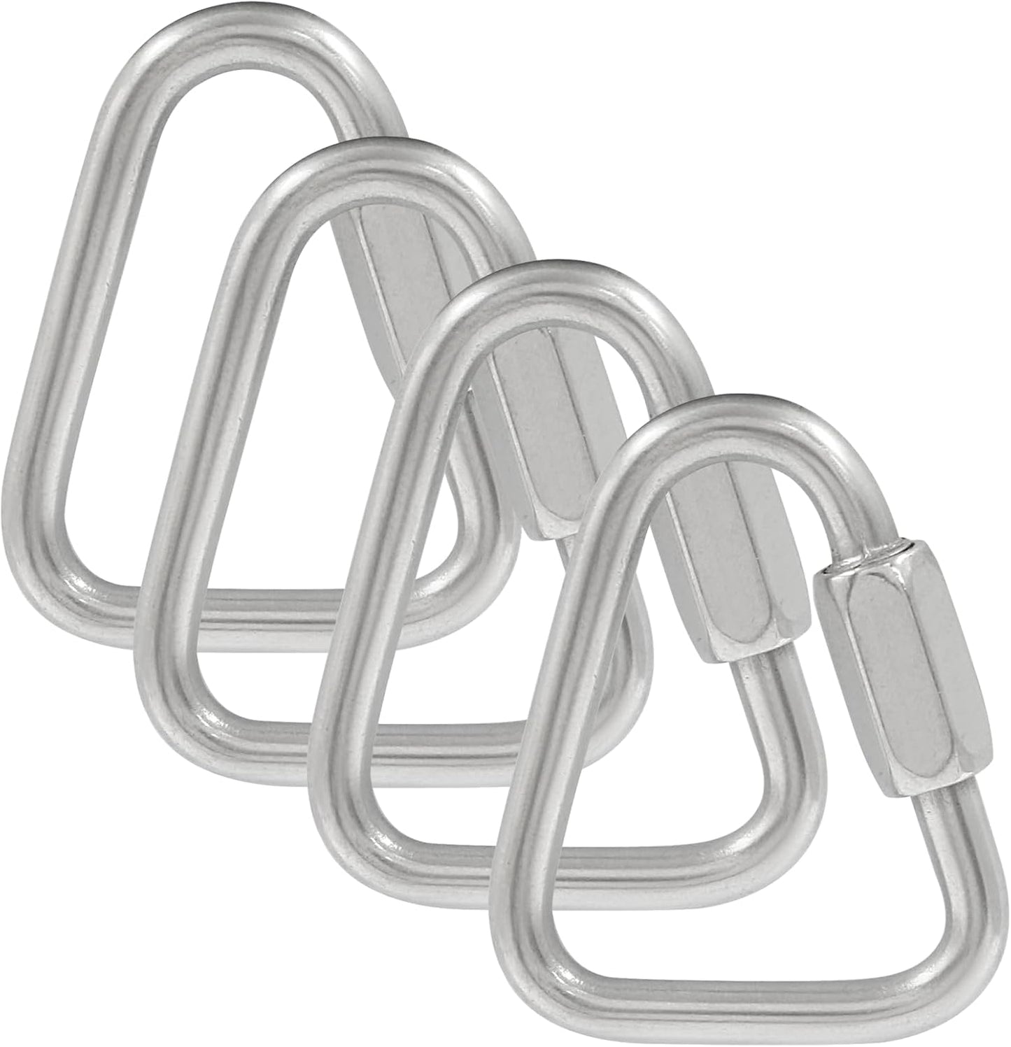 4 Eslabones Rápidos Acero Inox 316 3/16pulg Bloqueo Triangular