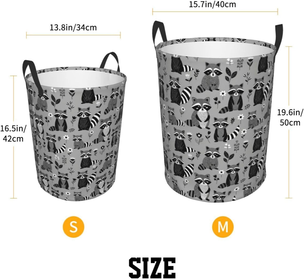 Cesta plegable mapache tela impermeable para ropa sucia