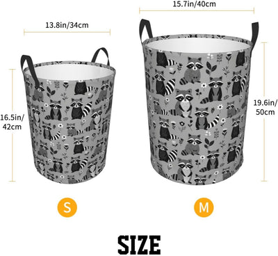 Cesta plegable mapache tela impermeable para ropa sucia