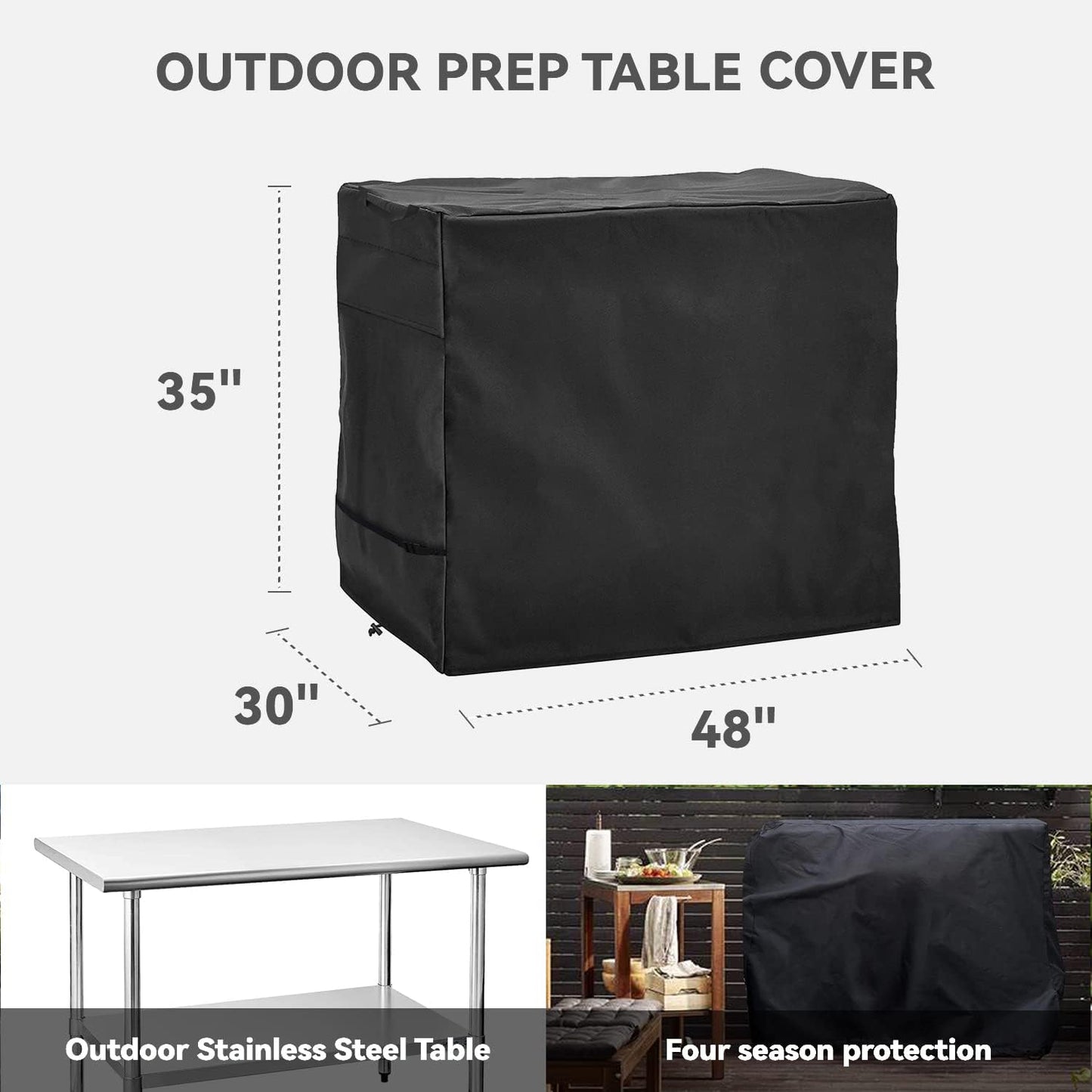Funda mesa al aire libre acero inox color negro