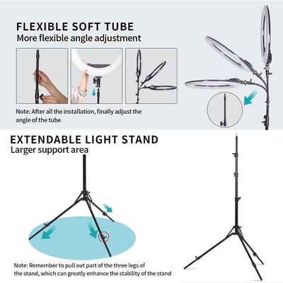 Kit luz LED 19pulg estudio retrato video YouTube