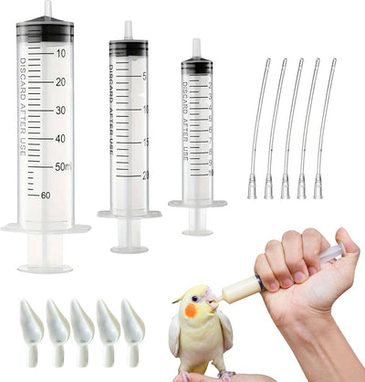 Juego jeringas alimentación loros mascotas 0.3fl oz