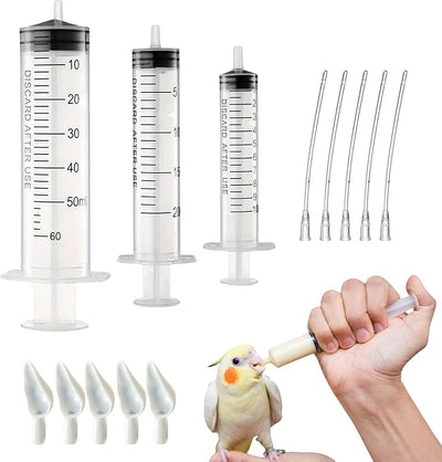 Juego jeringas alimentación loros mascotas 0.3fl oz