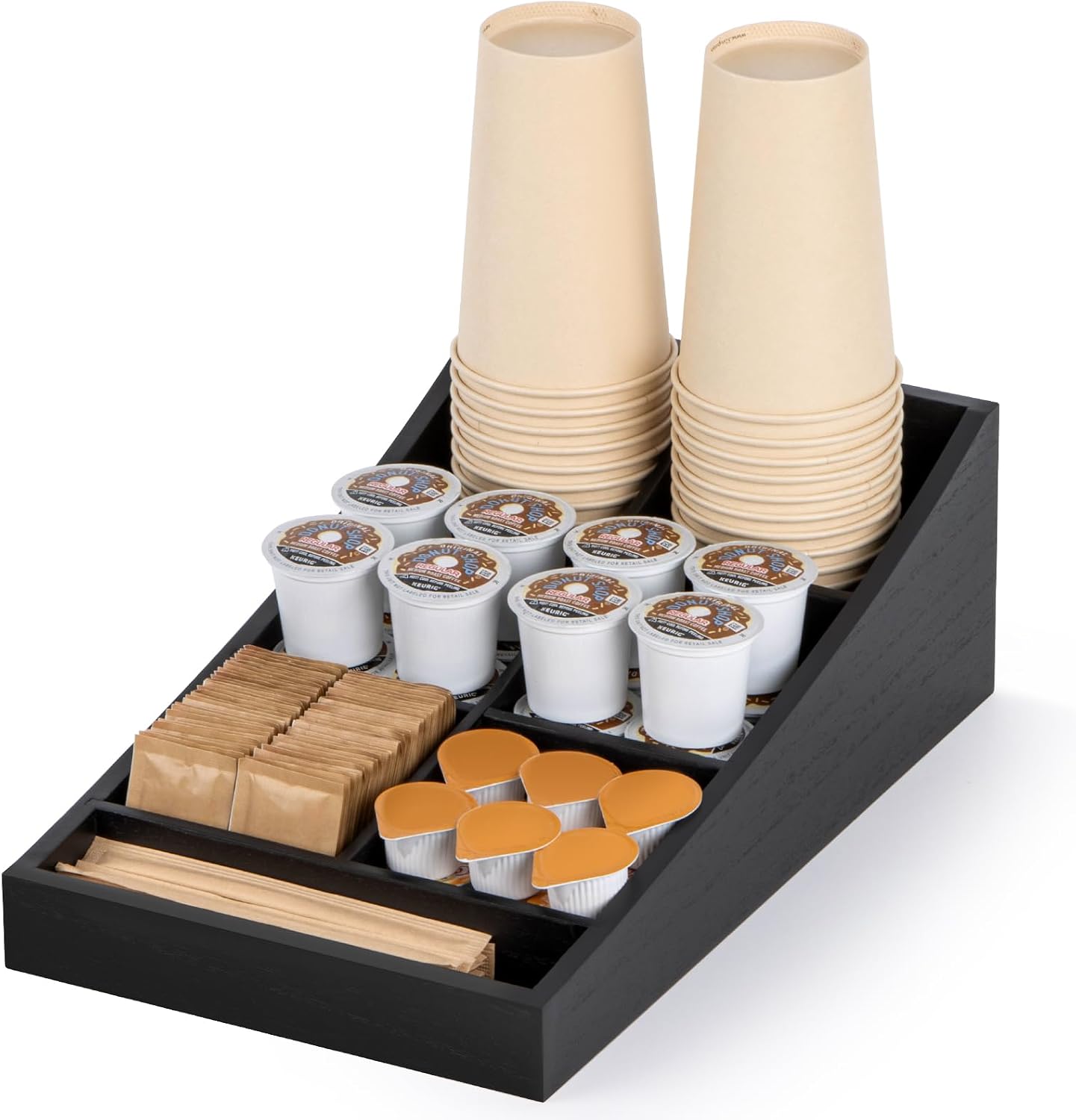 Organiz. estación café madera para encimera
