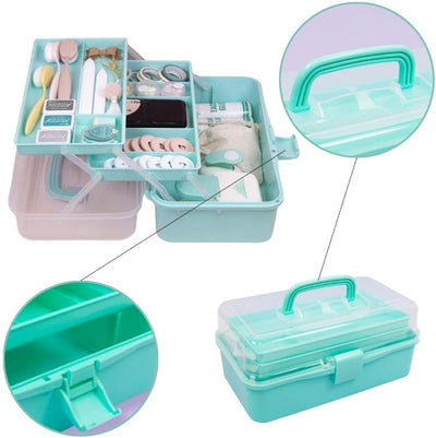 Caja almacenamiento arte manualidades con asa