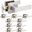 Set 10 manijas puerta níquel satinado sin llave interiores