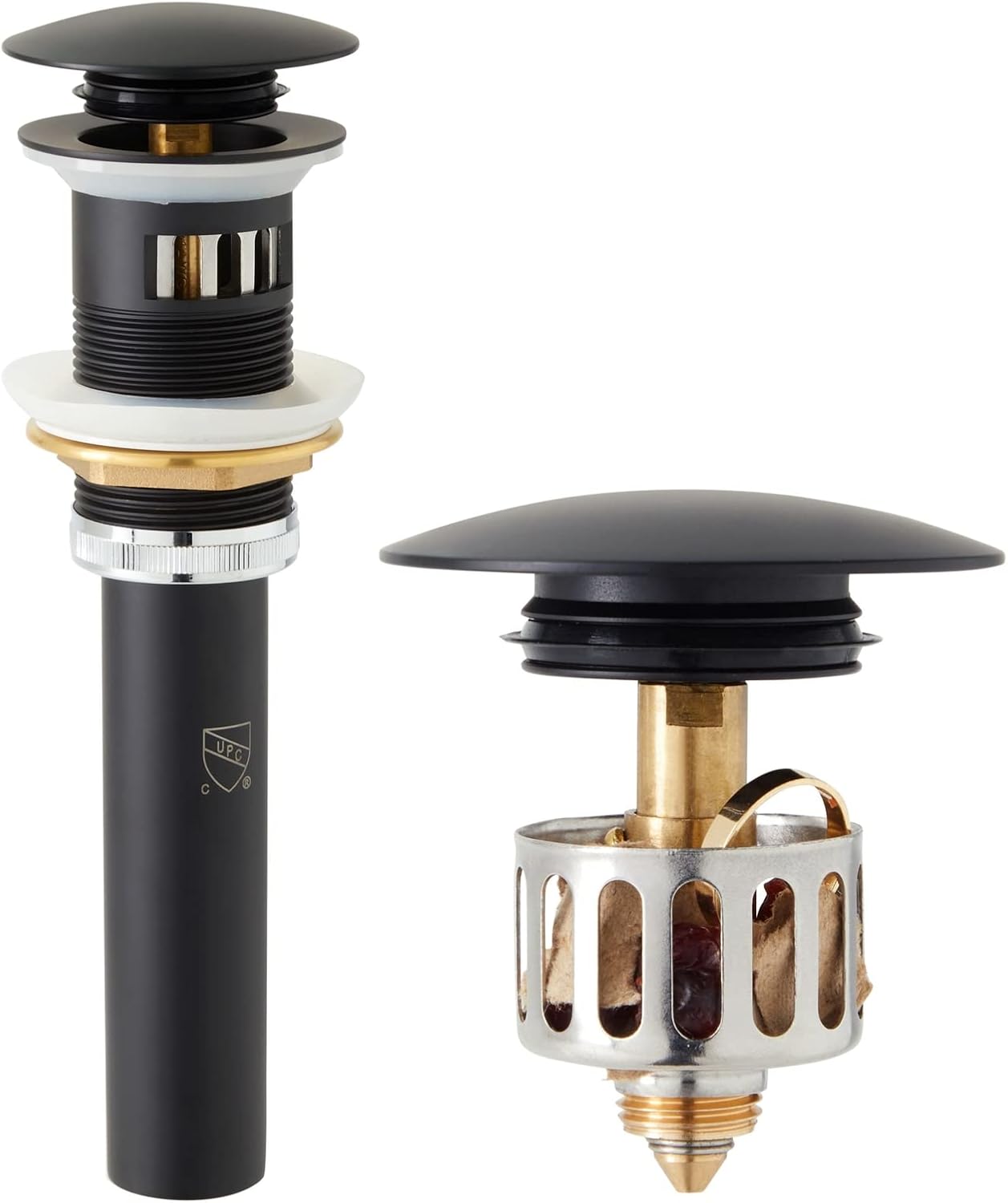 Tapón drenaje fregadero acero inox negro colador antiobstrucciones