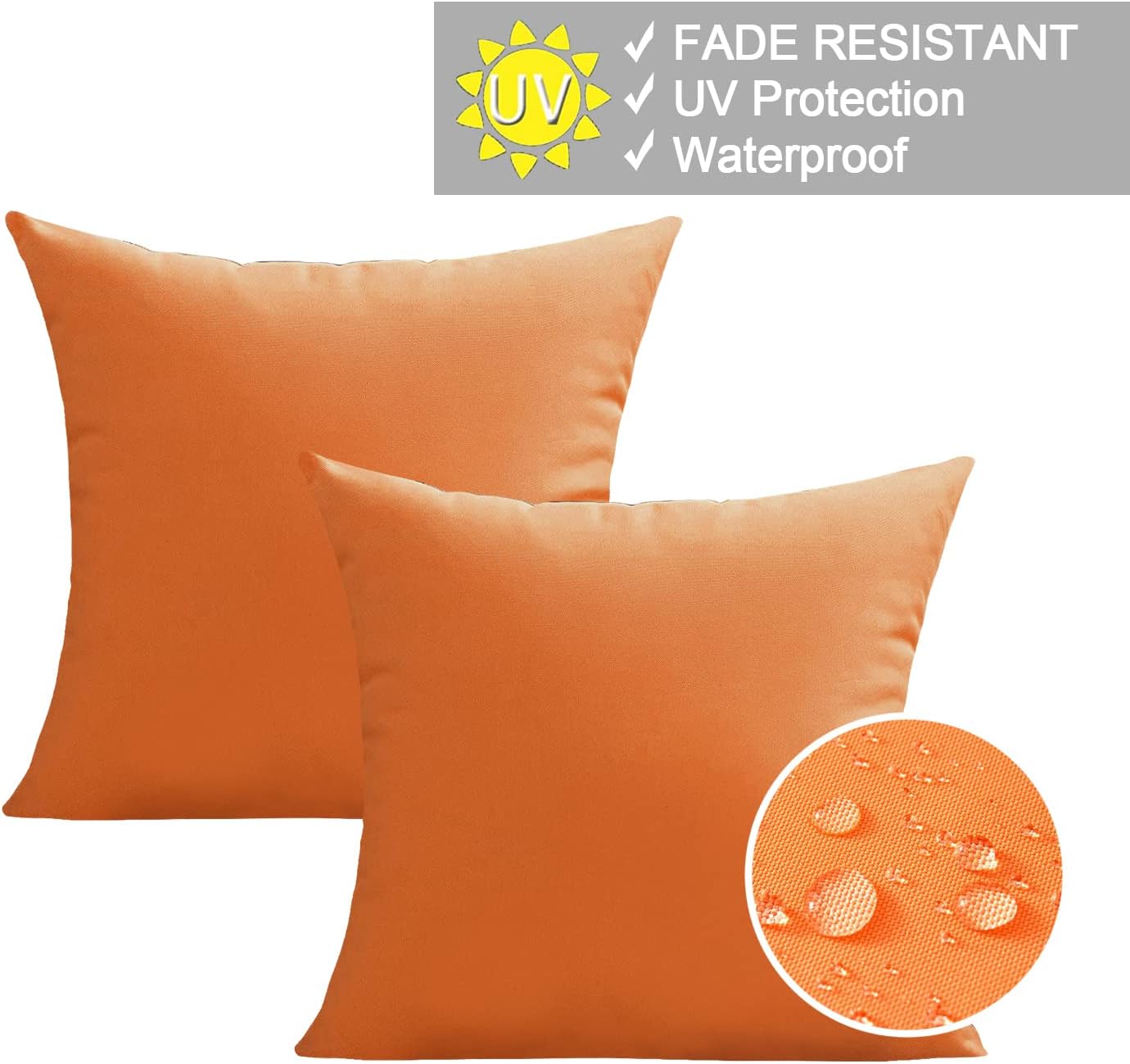 Fundas cojines impermeables 18x18" set 2 calabaza patio