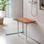 Banco ducha plegable madera teca 21.5" soporte cromado