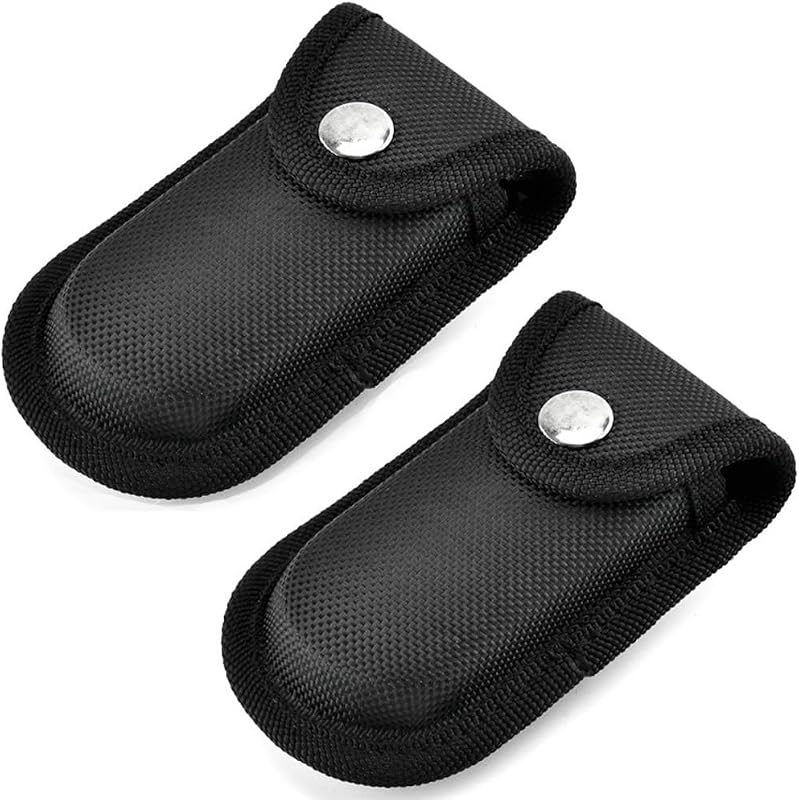 2 Fundas Cuchillo Bolsillo Plegable Cinturón Negro
