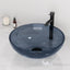 Lavabo sobre encimera redondo transparente 16.5 con grifo