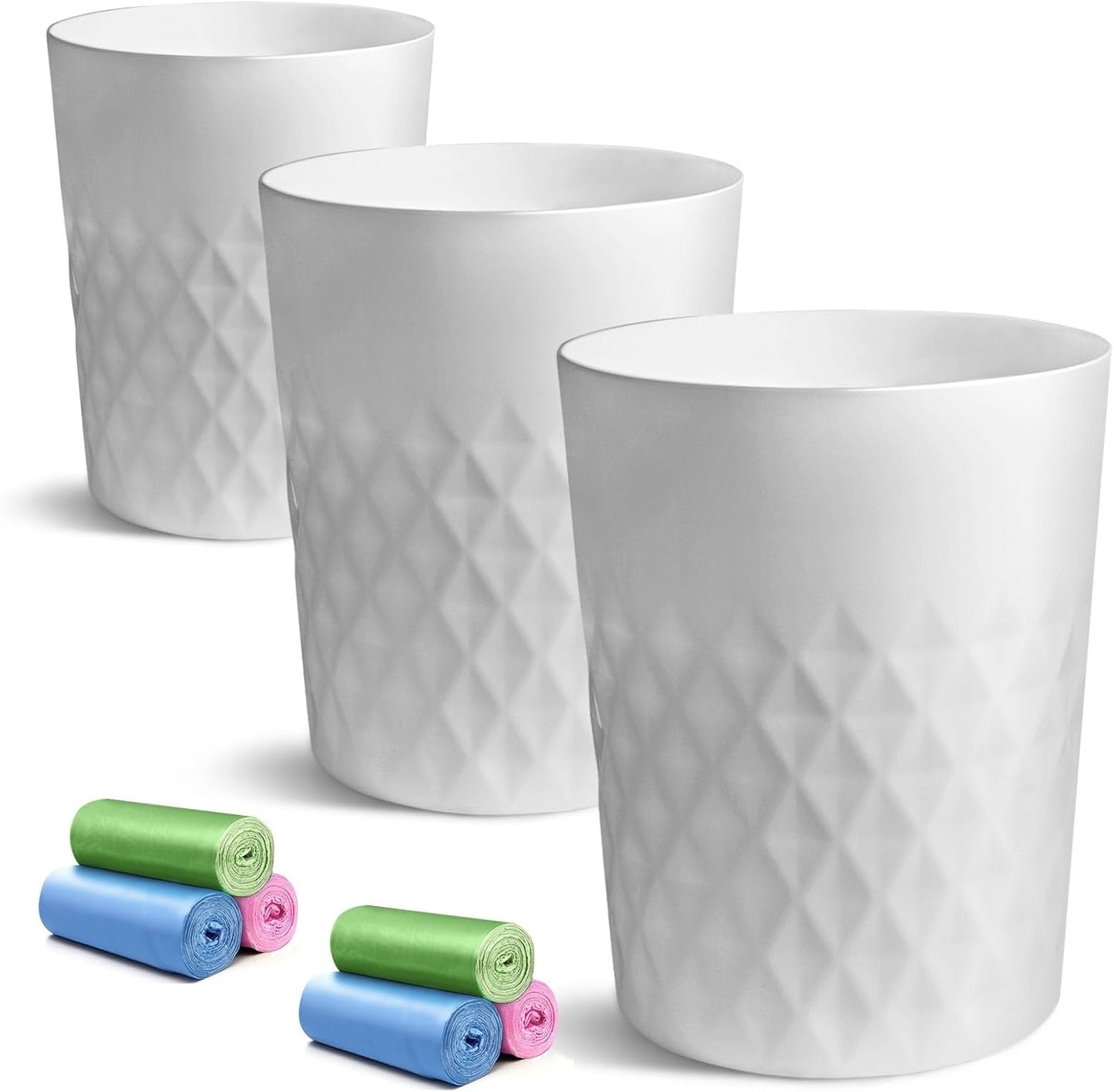 Cubo basura plástico 1.8gal set 3 redondo cocina