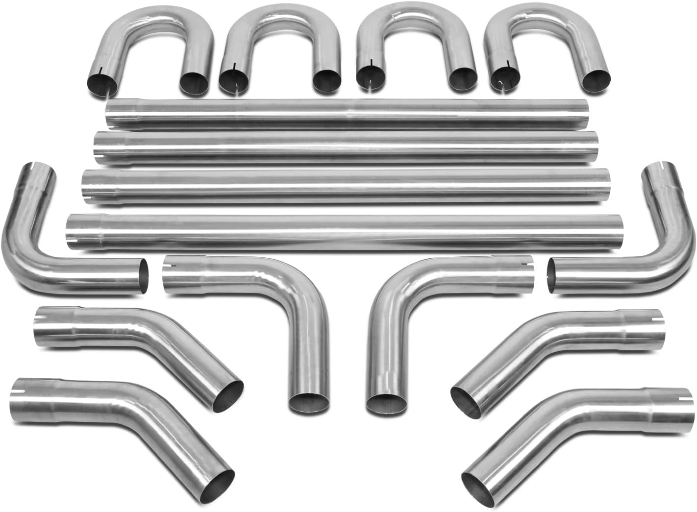 Kit 16 Pzas Tubo Escape Acero Inox Ajuste Universal