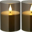 Velas LED acrílico gris parpadeantes juego 2 con control remoto