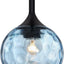 Lámpara colgante cristal martillado azul claro E26
